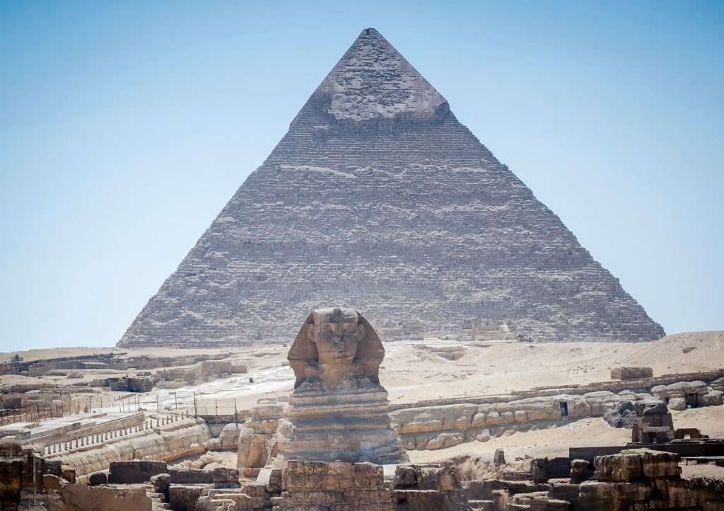 World of cats - Closeup of the pyramids in Cairo, Egypt